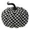 6.5" White & Black Plaid Fall Harvest Tabletop Pumpkin